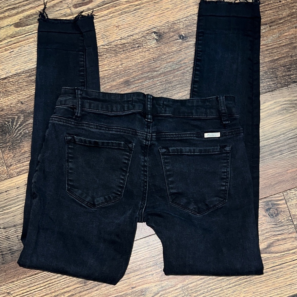 KanCan Distressed Black Cropped Jeans